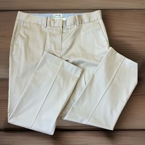 ORVIS Womens Flat Front‎ Straight Pants Stretch Cotton Tan Beige Size 16 Chinos
